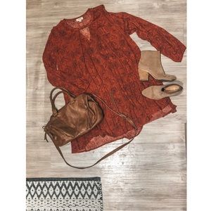 UMGEE | Rust Printed Flowy Dress